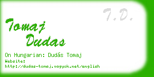 tomaj dudas business card